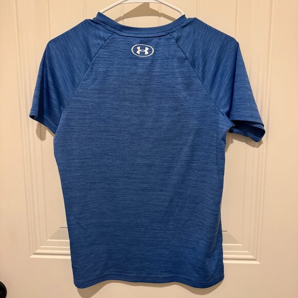 Under Armour Loose Boys Striped Blue T-shirt - size Large - Picture 3 of 4